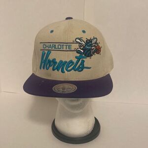 Charlotte Hornets Mitchell & Ness Script‎ Gray Snapback Hat